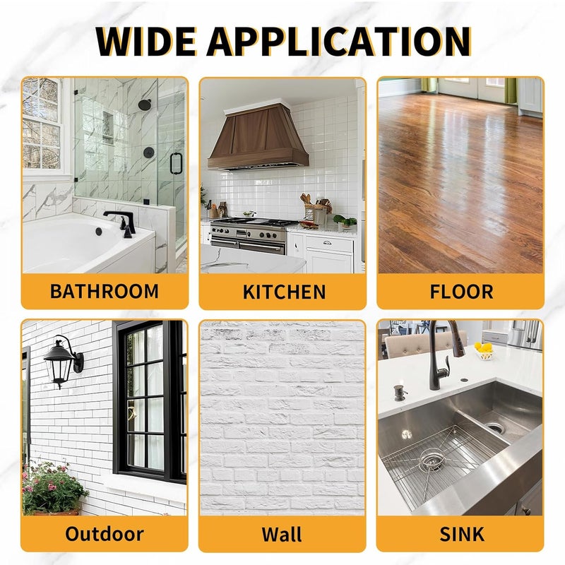 YKF Heavy Duty Tile Adhesive & Repair Glue (10.5oz) – Strong Bonding Kit for Loose Ceramic, Porcelain & Stone – Instant Fix for Hollow Floors & Walls – Easy Squeeze, No-Mess Application - Image 3